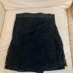 Xtra am. Zara bustier faux leather around top,lace overlay,straight hem.